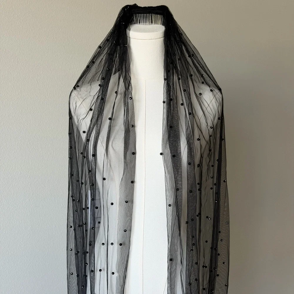 N/A black tulle